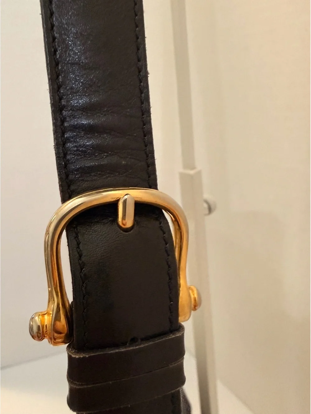 Fontana black leather shoulder bag